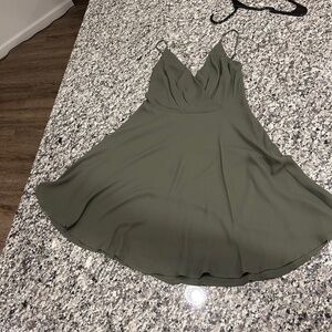 Dark Olive Green Dress Aline